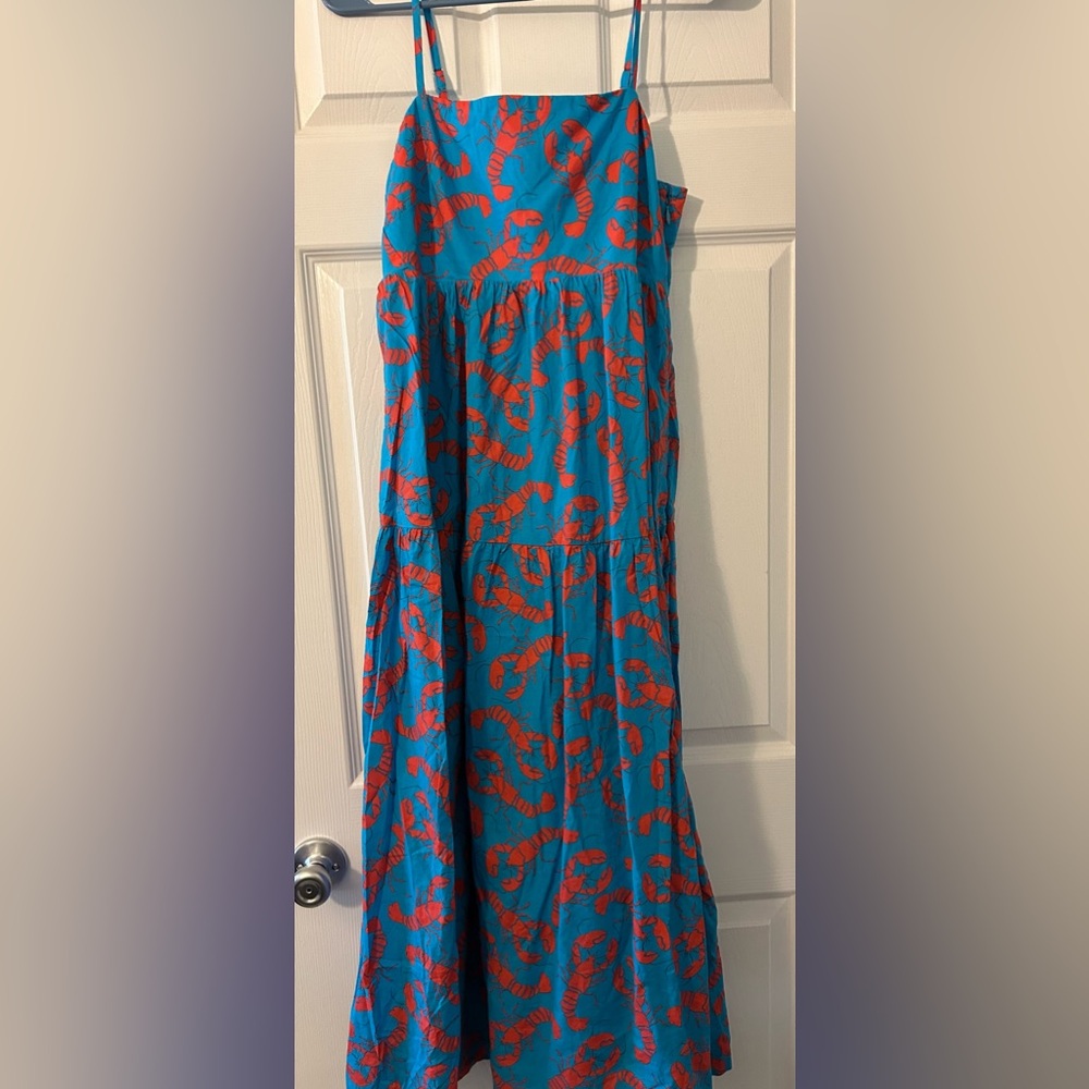J Crew maxi dress lobster print size 4